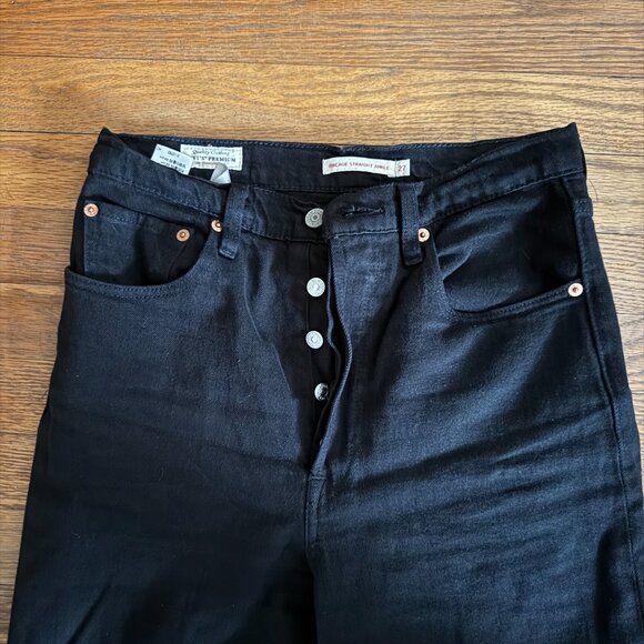 Size 27 Black - Levi's Ribcage Straight Ankle Women's Jeans - Picture 6 of 7